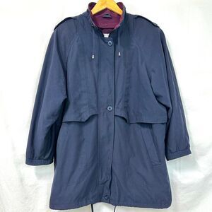 UTEX CYCLONE Vintage 80s All Weather Gear Navy Hooded Coat Pockets Lined Men's L